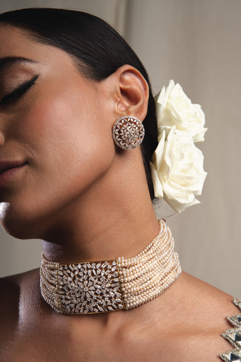 Neety Pearl Diamond Choker | Neety Singh Jewellery